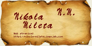 Nikola Mileta vizit kartica